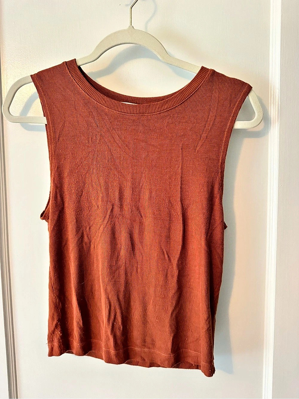 Michael Stars Ribbed Tank Top in Burnt Orange Size Small